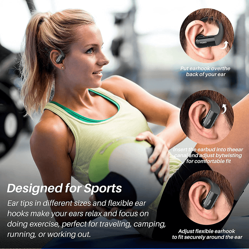 TOZO T5 Bluetooth Headphones True Wireless Earbuds Sport Earphones Touch Control Headset with Wireless Charging,Bass Stereo,Sweatproof for Running, Gym, Workout Electronics > Audio > Audio Components > Headphones & Headsets > Headphones TOZO   
