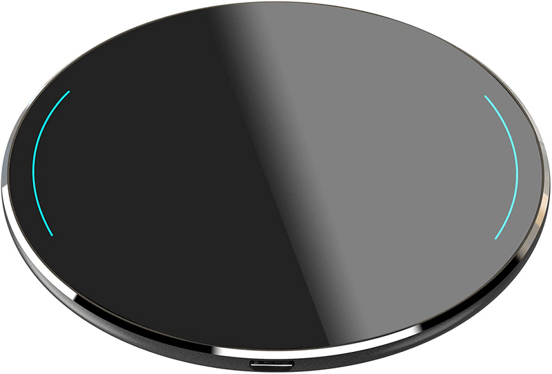 TOZO W1 Wireless Charger Thin Aviation Aluminum Computer Numerical Control Technology Fast Charging Pad Black (NO AC Adapter) Electronics > Electronics Accessories > Power > Power Adapters & Chargers TOZO Black  