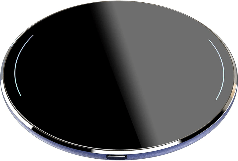 TOZO W1 Wireless Charger Thin Aviation Aluminum Computer Numerical Control Technology Fast Charging Pad Black (NO AC Adapter) Electronics > Electronics Accessories > Power > Power Adapters & Chargers TOZO Navy Blue  