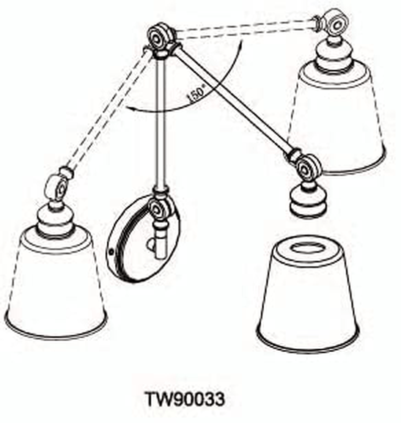 Trade Winds Lighting TW90033BN Set of 2 Transitional 1-Light Swing Arm Wall Lamp, 100 Watts, in Brushed Nickel Home & Garden > Lighting > Lighting Fixtures > Wall Light Fixtures KOL DEALS   