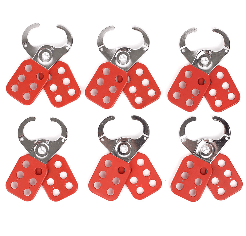 TRADESAFE Lock Out Tag Out Lock Hasp. 6 Pack Lockout Tagout Hasp. Steel Padlock Hasp for Lock Out Devices. Heavy Duty Loto Hasp for Lockout Safety Supply, Kits, and Stations