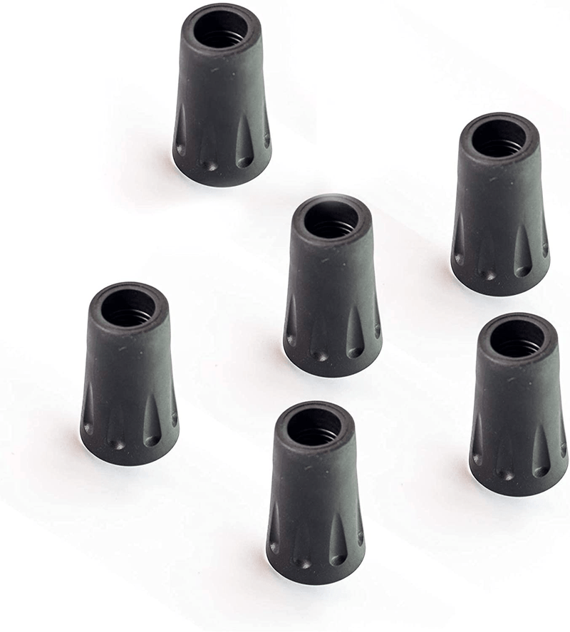 Trailbuddy 6-Piece Pack Replacement Rubber Tips for Trekking Poles - Threaded Screw-On Pole Tip Protectors Fits Most Standard Hiking Poles - 11Mm Hole Diameter - Shock Absorbing, Adds Grip & Traction Sporting Goods > Outdoor Recreation > Camping & Hiking > Hiking Poles TrailBuddy   