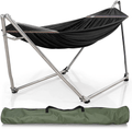 Tranquillo Pearluxis Hammock Stand – 1.2mm Thickness Stainless Steel Frame with Polyester Hammock Net, Single, Black Home & Garden > Lawn & Garden > Outdoor Living > Hammocks Tranquillo Black  