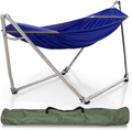 Tranquillo Pearluxis Hammock Stand – 1.2mm Thickness Stainless Steel Frame with Polyester Hammock Net, Single, Black Home & Garden > Lawn & Garden > Outdoor Living > Hammocks Tranquillo Blue  