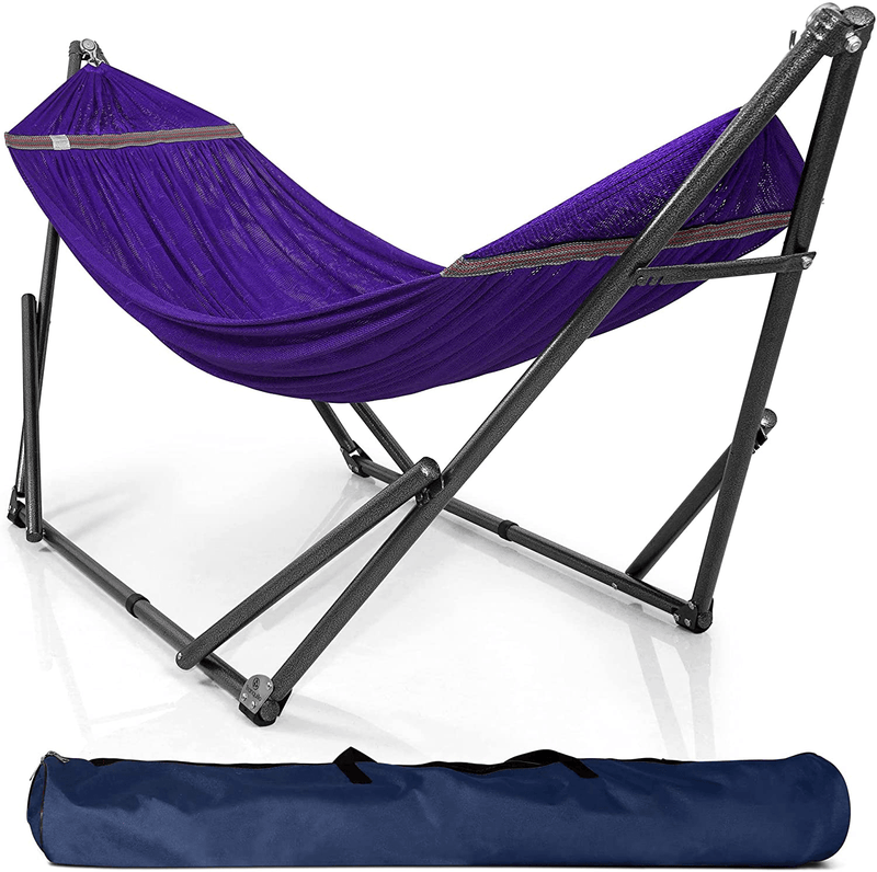 Tranquillo U34Y Universal Hammock Stand-1.2mm Thickness Steel Frame with Hanging Net, Double, Red Home & Garden > Lawn & Garden > Outdoor Living > Hammocks Tranquillo Purple  
