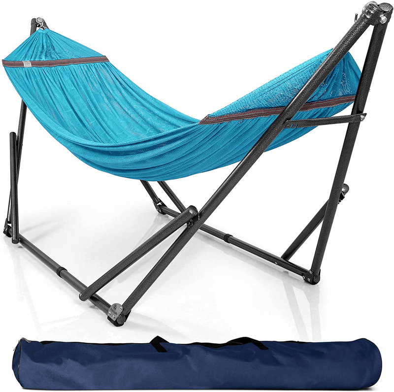Tranquillo U34Y Universal Hammock Stand-1.2mm Thickness Steel Frame with Hanging Net, Double, Red