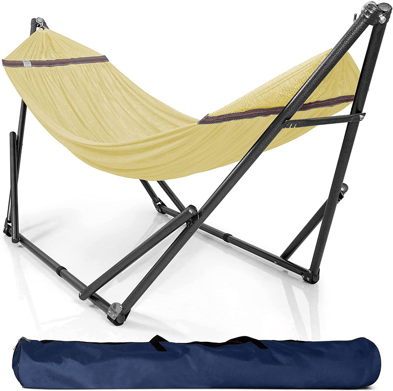 Tranquillo U34Y Universal Hammock Stand-1.2mm Thickness Steel Frame with Hanging Net, Double, Red Home & Garden > Lawn & Garden > Outdoor Living > Hammocks Tranquillo Cream  