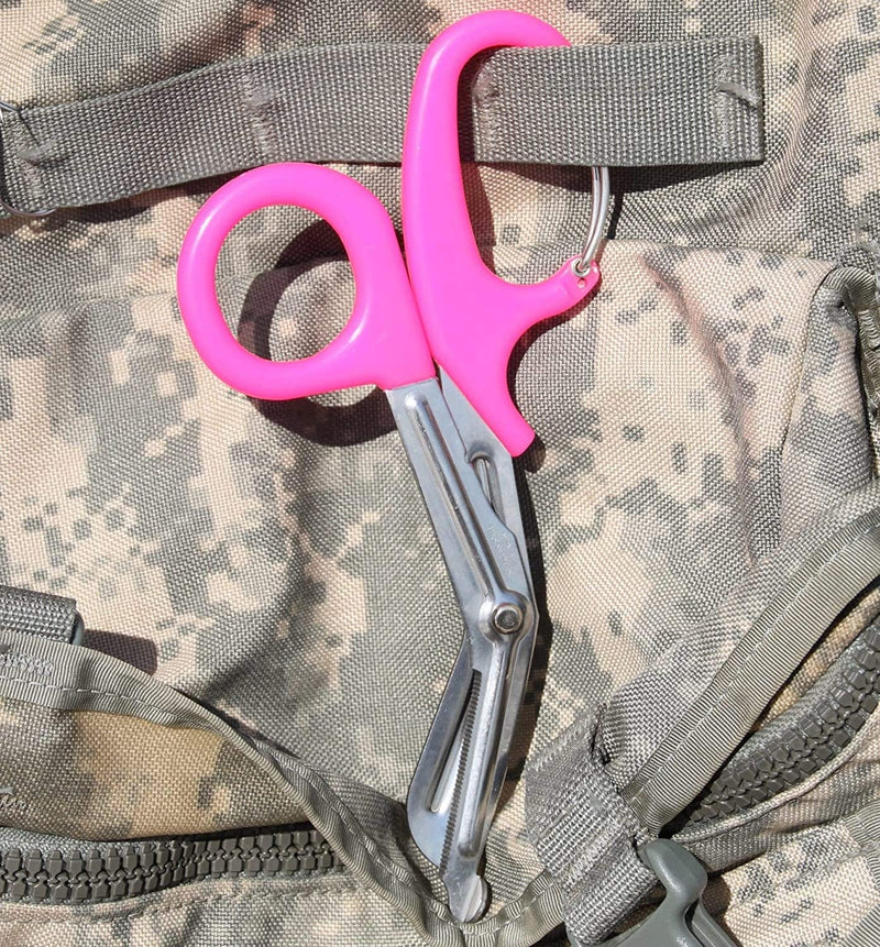 Trauma Shears with Carabiner - Stainless Steel Bandage Scissors for Surgical, EMT, EMS, Medical, Nursing, and Veterinary Use, First Aid Supplies and Accessories, 7.5-Inch, Pink Sporting Goods > Outdoor Recreation > Winter Sports & Activities Carabiner Shears LLC   
