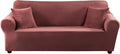 Travan Stretch Sofa Cover Velvet Plush Couch Cover Sofa Slipcovers Luxury Thick Velvet Furniture Protector for 4 Cushion Couch with Two Free Pillow Covers (X-Large, Bean Red Home & Garden > Decor > Chair & Sofa Cushions Travan Red Bean 4 Seater 