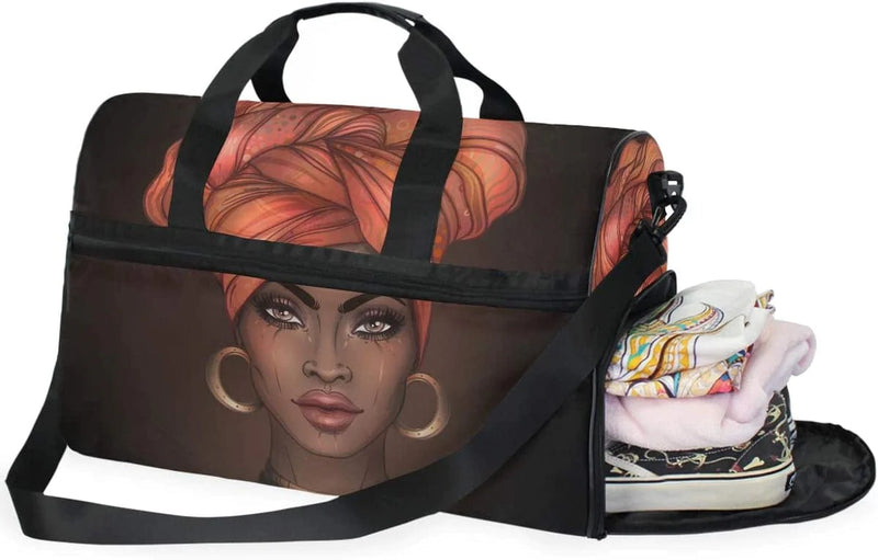 Travel Duffels African Girl Duffle Bag Luggage Sports Gym for Women & Men Home & Garden > Household Supplies > Storage & Organization Bolaz   
