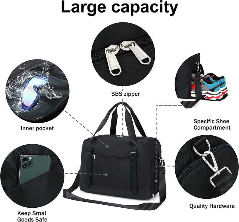 Travel Duffle Bag Weekender Overnight Bags Carry on Tote for Women Men Sports Gym Yoga