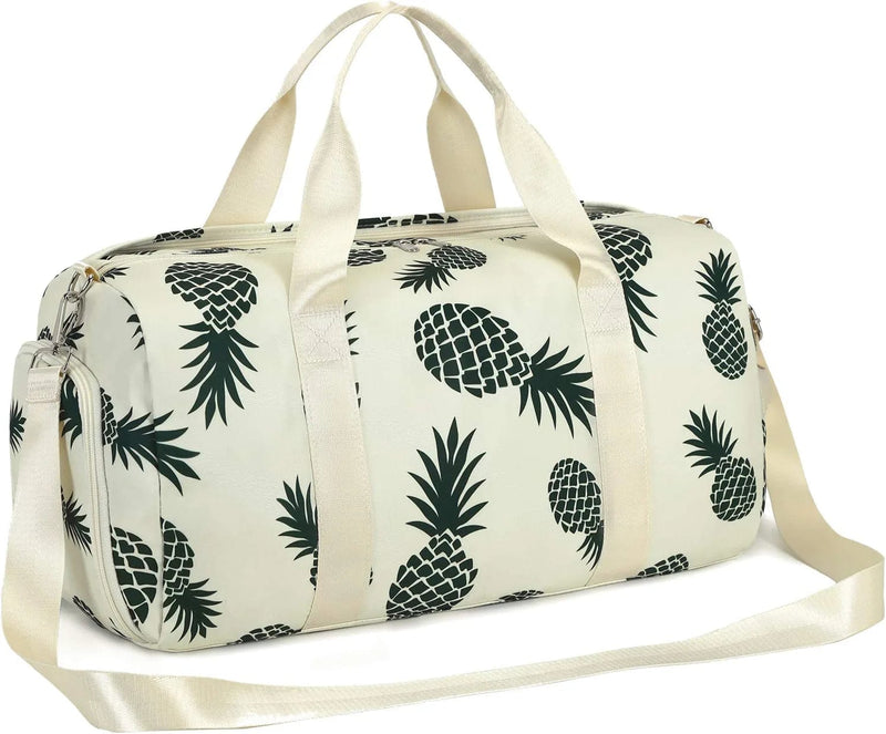 Travel Duffle Bag Weekender Overnight Bags Carry on Tote for Women Men Sports Gym Yoga Home & Garden > Household Supplies > Storage & Organization BTOOP Pineapple  