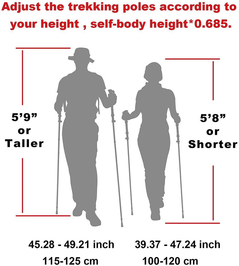 Travel Folding Trekking Hiking Pole with Carrying Case,Visssvi 2 Pack Durable 7075 Auminum Walking Stick , Adjustable Lightweight Collapsible Poles for Man Women Hiking Camping Sporting Goods > Outdoor Recreation > Camping & Hiking > Hiking Poles VISSSVI   