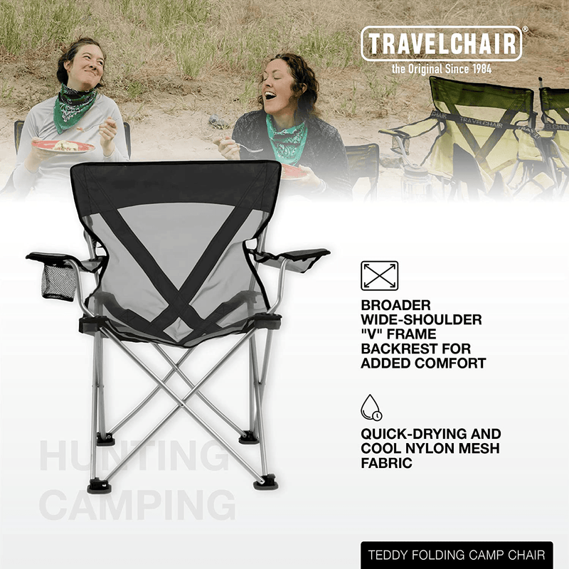 Travelchair Teddy Folding Camp Chair with Sheer Nylon Mesh for Hot Days Sporting Goods > Outdoor Recreation > Camping & Hiking > Camp Furniture TravelChair   