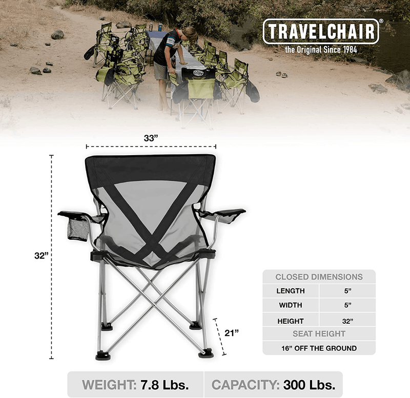 Travelchair Teddy Folding Camp Chair with Sheer Nylon Mesh for Hot Days Sporting Goods > Outdoor Recreation > Camping & Hiking > Camp Furniture TravelChair   