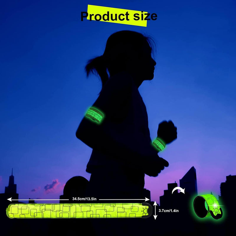 TRAYIU LED Safety Wristband Lights - 2 Pack Rechargeable Light up Arm Ankle Band Kids Magic Slap Glow Bracelets Reflective Belt High Visibility for Night Cycling Walking Joggers Running Gear Sporting Goods > Outdoor Recreation > Winter Sports & Activities TRAYIU   