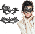 TreatMe Masquerade Mask - 3 Pack Women Venetian Mask Pretty Elegant Lady Lace Masquerade Halloween Mardi Gras Party Apparel & Accessories > Costumes & Accessories > Masks TreatMe Black B  