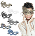 TreatMe Masquerade Mask - 3 Pack Women Venetian Mask Pretty Elegant Lady Lace Masquerade Halloween Mardi Gras Party Apparel & Accessories > Costumes & Accessories > Masks TreatMe Colorful B  