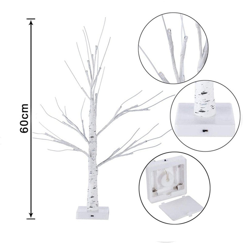 Tree Lights 60Cm Easter Tree with 24 LED Lights, Decorative Easter Eggs for Hang Ornaments Twig Tree Lamp Decorations Home & Garden > Decor > Seasonal & Holiday Decorations Xiaoluokaixin   