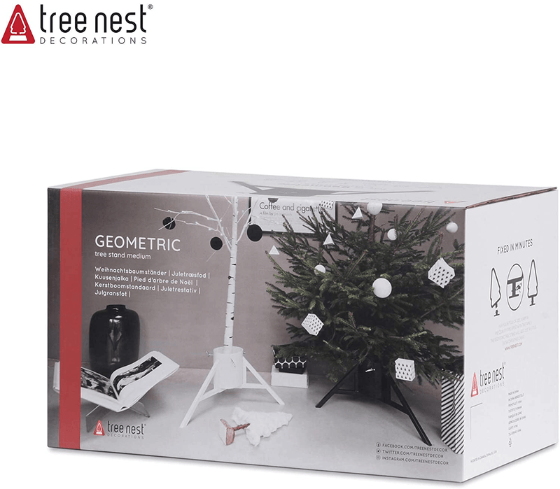 Tree Nest Geometric Modern Design Christmas Tree Stand Base Tree Holder for Real Trees Up to 8.3' Trees Large Water Reservoir Holds Up to 0.95 Gal (Medium, Red) Home & Garden > Decor > Seasonal & Holiday Decorations > Christmas Tree Stands Tree Nest   