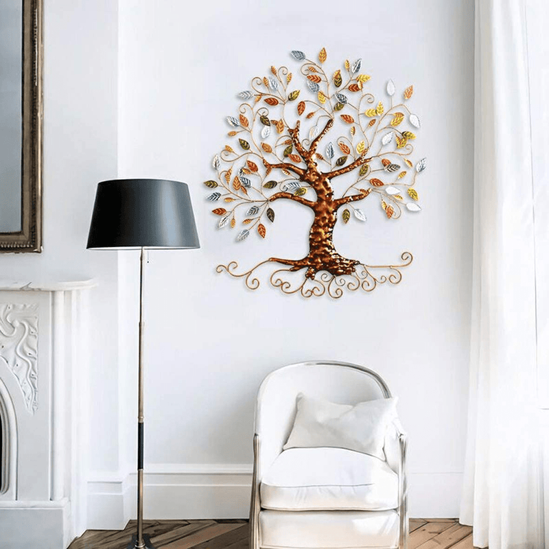 Tree of Life - Metal Tree Wall Sculpture, Gold Tree Home Decor Home & Garden > Decor > Artwork > Sculptures & Statues YJ HOME   