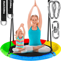 Tree Swing Set with 360° Swivel Safety Rotator 40" Saucer Swing Seat for Kids Backyard Outdoor (Multicolor) Home & Garden > Lawn & Garden > Outdoor Living > Porch Swings Happy Jump Multicolor  