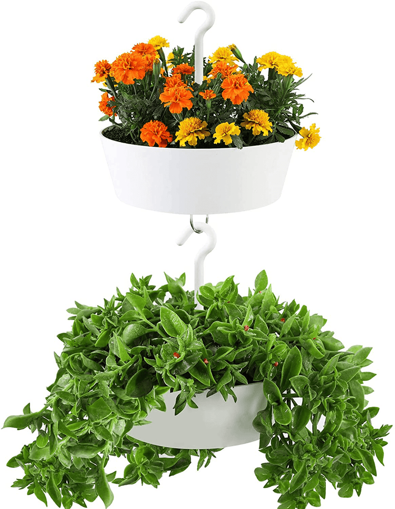 TreeNest Hanging Planters, Flower Plant Pots for Indoor/Outdoor Recyclable Plastic Hanging Baskets with Hook and Drain Hole Multifunction 3 in 1 Christmas Tree Stand Home & Garden > Decor > Seasonal & Holiday Decorations > Christmas Tree Stands Tree Nest White 12 Inch Round-2pcs 