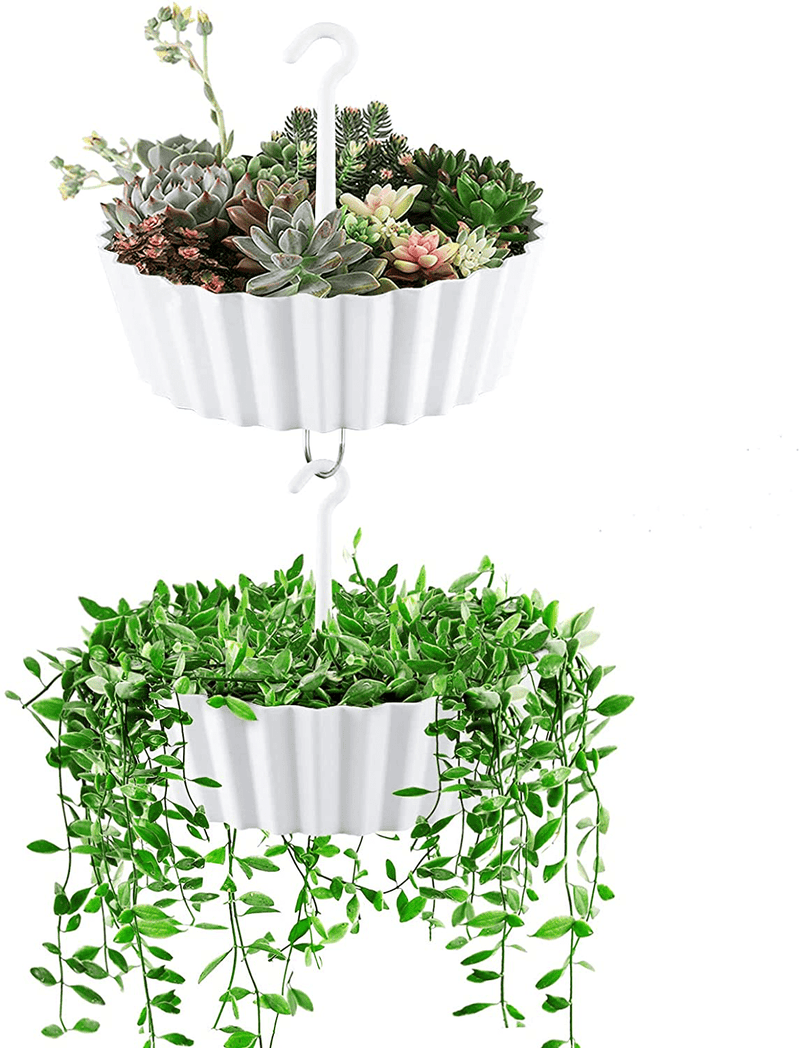 TreeNest Hanging Planters, Flower Plant Pots for Indoor/Outdoor Recyclable Plastic Hanging Baskets with Hook and Drain Hole Multifunction 3 in 1 Christmas Tree Stand Home & Garden > Decor > Seasonal & Holiday Decorations > Christmas Tree Stands Tree Nest White 12 Inch Lace-2pcs 