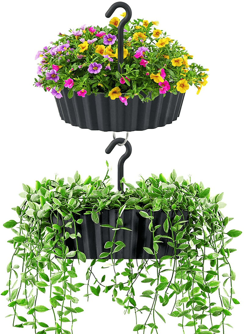 TreeNest Hanging Planters, Flower Plant Pots for Indoor/Outdoor Recyclable Plastic Hanging Baskets with Hook and Drain Hole Multifunction 3 in 1 Christmas Tree Stand Home & Garden > Decor > Seasonal & Holiday Decorations > Christmas Tree Stands Tree Nest Anthracite 12 Inch Lace-2pcs 