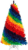 Treetopia Color Burst Rainbow 7 Foot 1213 Branch Tip Lightweight Artificial Hinged Full Bodied Unlit Holiday Christmas Tree with Premium White Stand Home & Garden > Decor > Seasonal & Holiday Decorations > Christmas Tree Stands Treetopia Rainbow 7 feet 