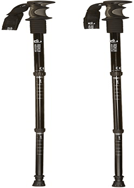 Trekking Poles - Collapsible anti Shock Light Weight Aluminum for Hiking/Walking -Free Carry Bag with 4 Different Trekking Pole Tips Sporting Goods > Outdoor Recreation > Camping & Hiking > Hiking Poles Premium Products Corp.   