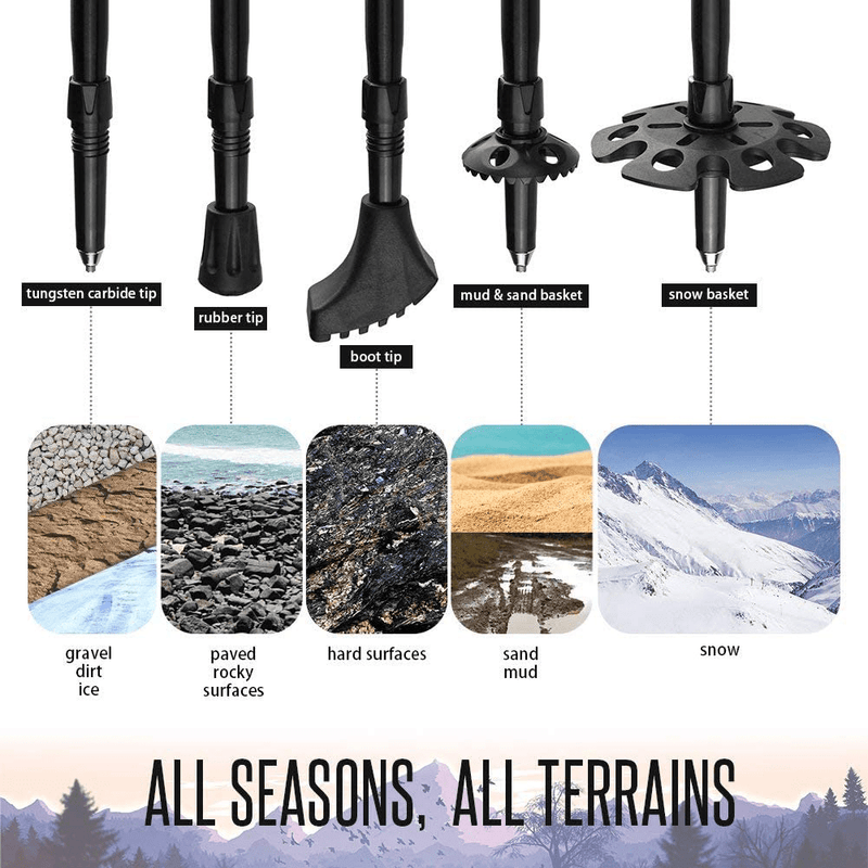 Trekking Poles Collapsible Lightweight for Height 5'3"-6'3", 2 Pack Adjustable Hiking Poles Aluminum Hiking Walking Sticks Walking Poles with EVA Soft Foam Comfortable Handles for Man Women Sporting Goods > Outdoor Recreation > Camping & Hiking > Hiking Poles NIANYISO   
