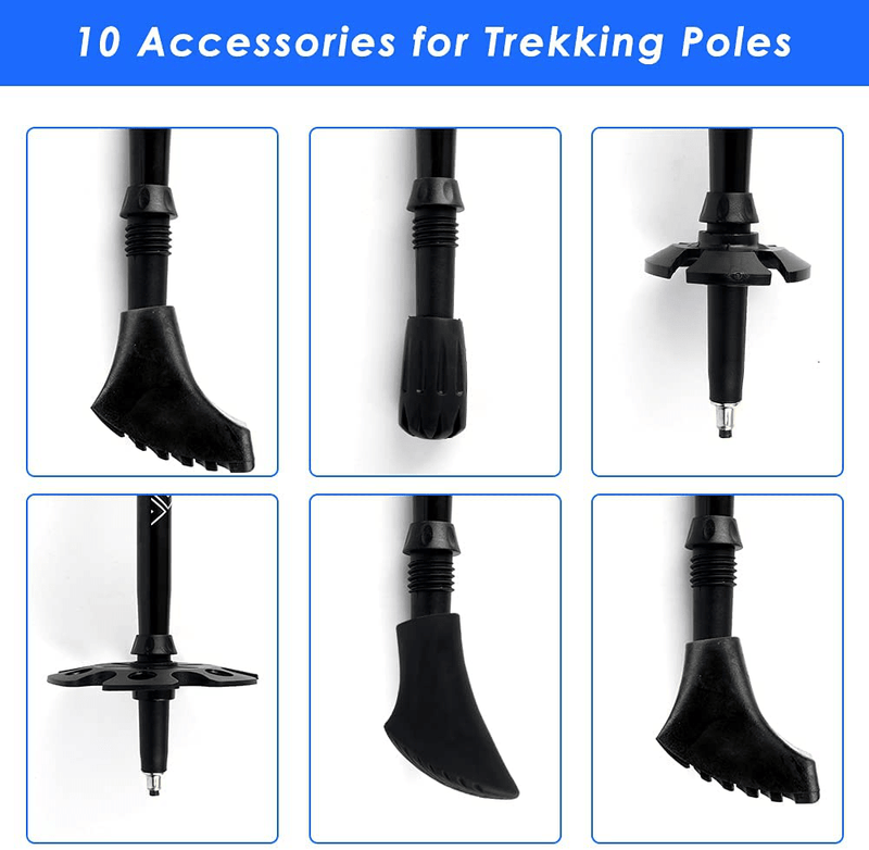 Trekking Poles, Two Shock-Absorbing Collapsible Trekking Poles,Sturdy and Lightweight Aluminum Alloy 7075, EVA Grip, Adjustable Length, Quick Lock, Suitable for Camping Hiking Sporting Goods > Outdoor Recreation > Camping & Hiking > Hiking Poles asika   