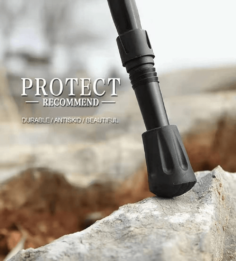 Trekking Poles Walking Poles Tips Protectors, Hiking Poles Replacement Rubber Tips for Hiking Stick, Fits Most Standard Walking Sticks - Shock Absorbing, Adds Grip and Traction