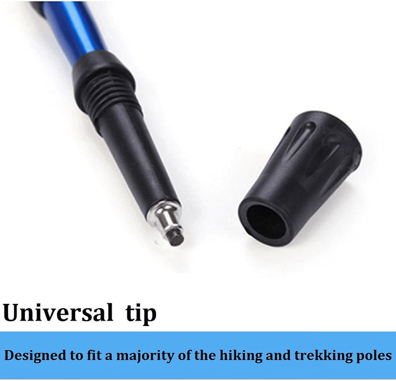 Trekking Poles Walking Poles Tips Protectors, Hiking Poles Replacement Rubber Tips for Hiking Stick, Fits Most Standard Walking Sticks - Shock Absorbing, Adds Grip and Traction
