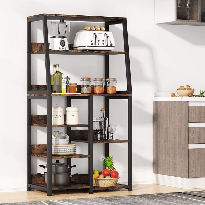 Tribesigns 8-Tier Baker'S Rack with Storage Shelves, Free Standing Microwave Oven Stand Spice Rack for Kitchen, Utility Storage Shelf Organizer for Home Home & Garden > Kitchen & Dining > Food Storage Tribesigns Retor Brown  