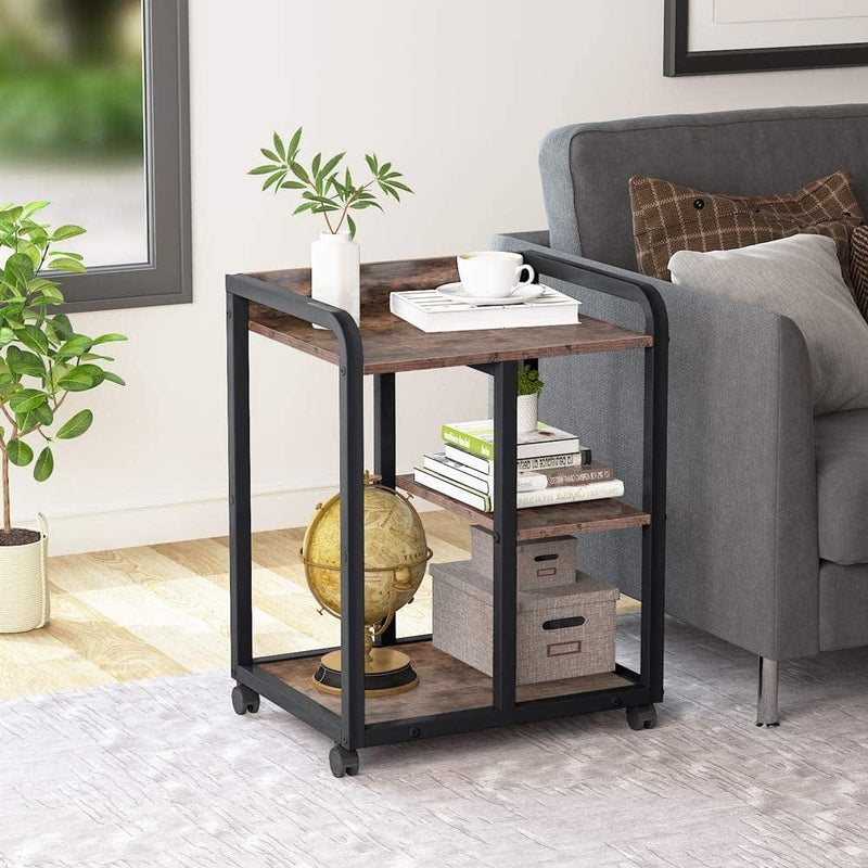 Tribesigns Mobile Printer Stand with Storage Shelves, 3-Shelf Rolling Printer Cart under Desk, Machine Stand with Wheels for Home Office(Vintage Brown) Home & Garden > Household Supplies > Storage & Organization Tribesigns   
