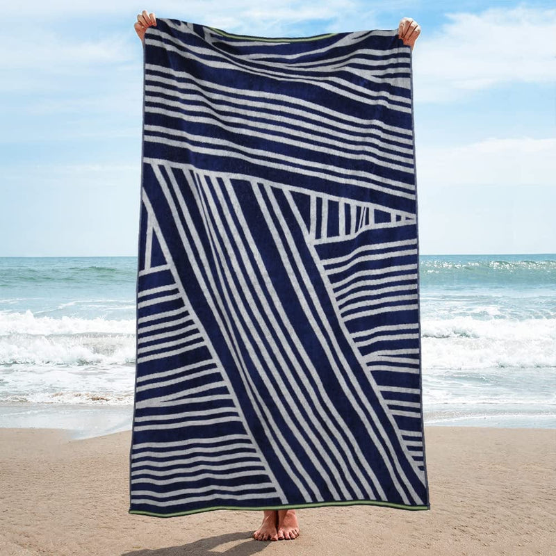 TRIDENT Oversized Beach Towels, Set of 2 , Highly Absorbent, Lightweight and Quick Dry , Beach Towels , Pool and Bath Towel (Bonita)… Home & Garden > Linens & Bedding > Towels Trident Group Navy Blue Stripe Beach Towel Set 