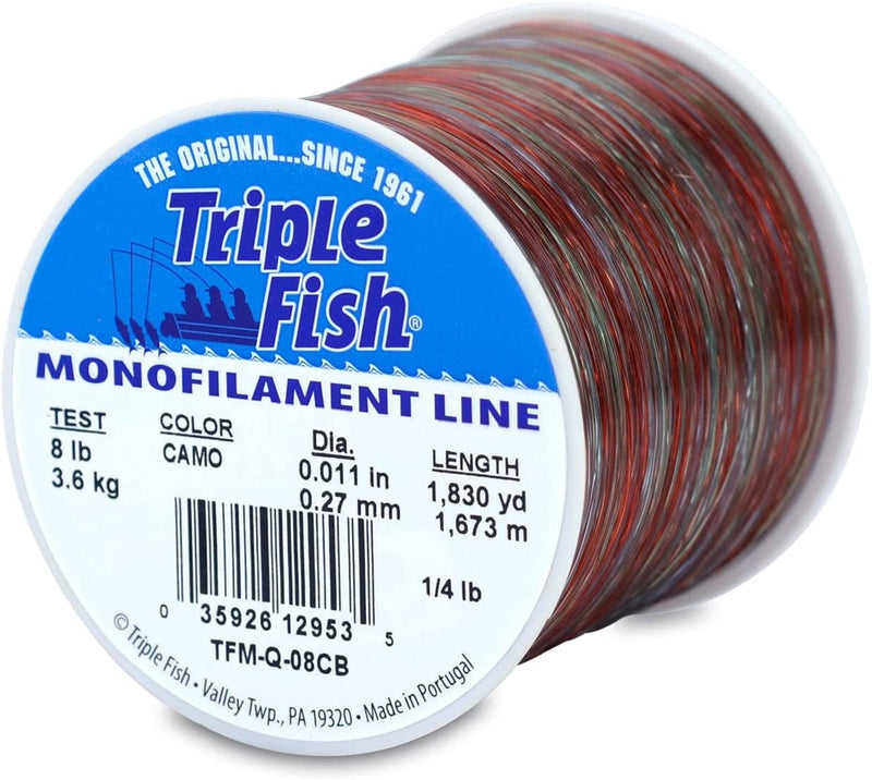 Triple Fish Monofilament Line Sporting Goods > Outdoor Recreation > Fishing > Fishing Lines & Leaders Triple Fish Camo 8 Lb Test / 1/4 Lb Spool 