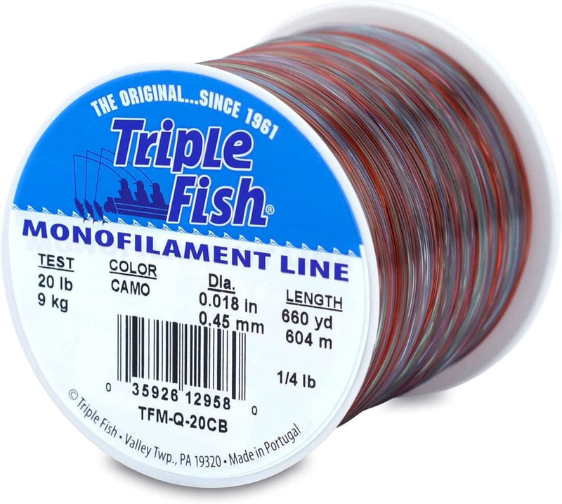 Triple Fish Monofilament Line Sporting Goods > Outdoor Recreation > Fishing > Fishing Lines & Leaders Triple Fish Camo 20 Lb Test / 1/4 Lb Spool 