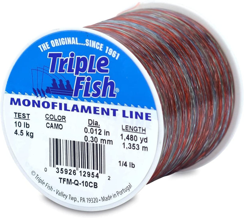 Triple Fish Monofilament Line Sporting Goods > Outdoor Recreation > Fishing > Fishing Lines & Leaders Triple Fish Camo 10 Lb Test / 1/4 Lb Spool 