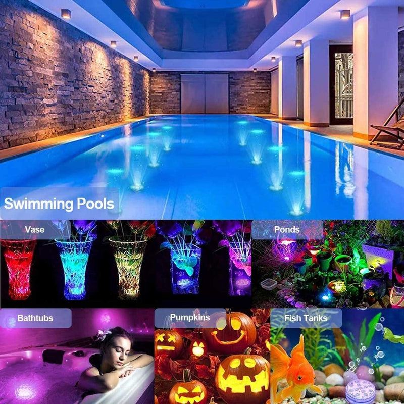 Tripop Submersible LED Pool Lights, RGB Color Changing Rechargeable Underwater LED Lights Waterproof with Remote (2 Packs) Home & Garden > Pool & Spa > Pool & Spa Accessories Tripop   