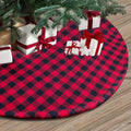 Trooer 48 Inch Christmas Tree Skirt Black and Red Buffalo Plaid Tree Skirt Christmas Decorations Double Layers Tree Skirt Ornaments for Xmas Holiday Party Home & Garden > Decor > Seasonal & Holiday Decorations > Christmas Tree Skirts Trooer Red  