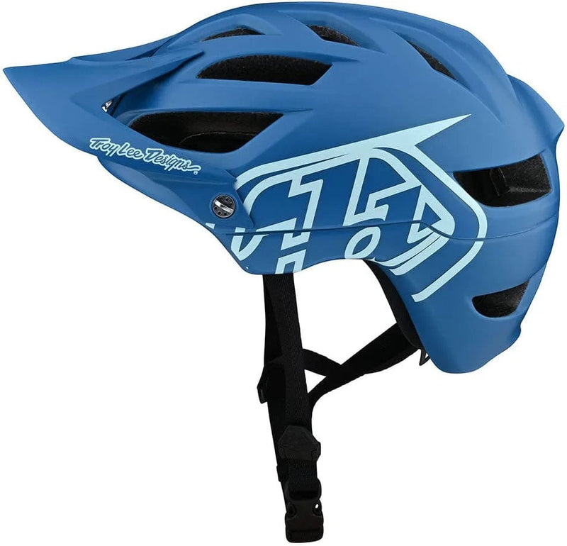 Troy Lee Designs A1 Half Face Mountain Bike Helmet -Ventilated Lightweight EPS Enduro BMX Gravel MTB Bicycle Cycling Accessories - Adult Men & Women Sporting Goods > Outdoor Recreation > Cycling > Cycling Apparel & Accessories > Bicycle Helmets Troy Lee Designs Drone Light Slate Blue X-Large/2X-Large 