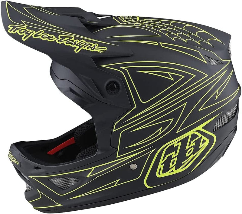 Troy Lee Designs Adult | Downhill | Mountain Bike | BMX | Full Face D3 Fiberlite Helmet Anarchy Sporting Goods > Outdoor Recreation > Cycling > Cycling Apparel & Accessories > Bicycle Helmets Troy Lee Designs Spiderstripe Gray / Yellow X-Small 