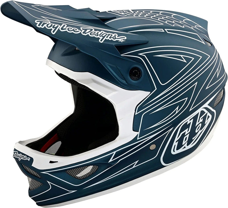 Troy Lee Designs Adult | Downhill | Mountain Bike | BMX | Full Face D3 Fiberlite Helmet Anarchy Sporting Goods > Outdoor Recreation > Cycling > Cycling Apparel & Accessories > Bicycle Helmets Troy Lee Designs Spiderstripe Blue X-Large 