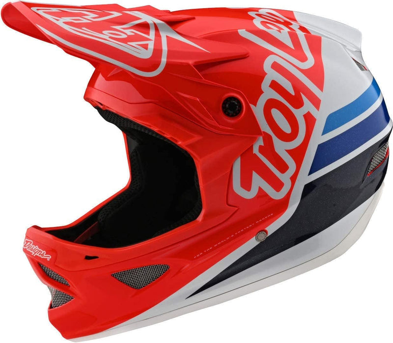 Troy Lee Designs Adult | Downhill | Mountain Bike | BMX | Full Face D3 Fiberlite Helmet Anarchy Sporting Goods > Outdoor Recreation > Cycling > Cycling Apparel & Accessories > Bicycle Helmets Troy Lee Designs Red/White Large 