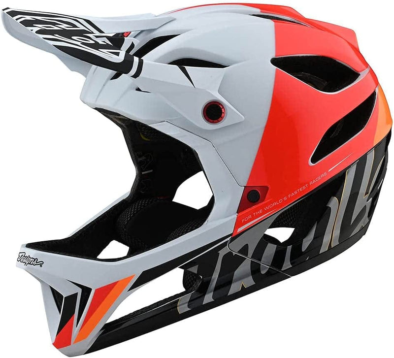 Troy Lee Designs Stage Full Face Mountain Bike Helmet for Max Ventilation Lightweight MIPS EPP EPS Racing Downhill DH BMX MTB - Adult Men Women Sporting Goods > Outdoor Recreation > Cycling > Cycling Apparel & Accessories > Bicycle Helmets Troy Lee Designs White/Orange Medium/Large 