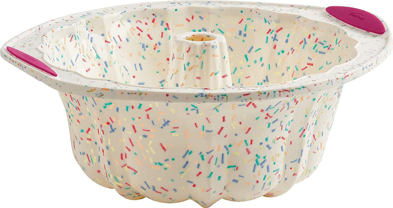 Trudeau 5118558 Structure Fluted Cake Pan Silicone Bakeware, Medium, Confetti White Home & Garden > Kitchen & Dining > Cookware & Bakeware Trudeau   
