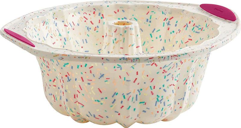 Trudeau 5118558 Structure Fluted Cake Pan Silicone Bakeware, Medium, Confetti White Home & Garden > Kitchen & Dining > Cookware & Bakeware Trudeau   